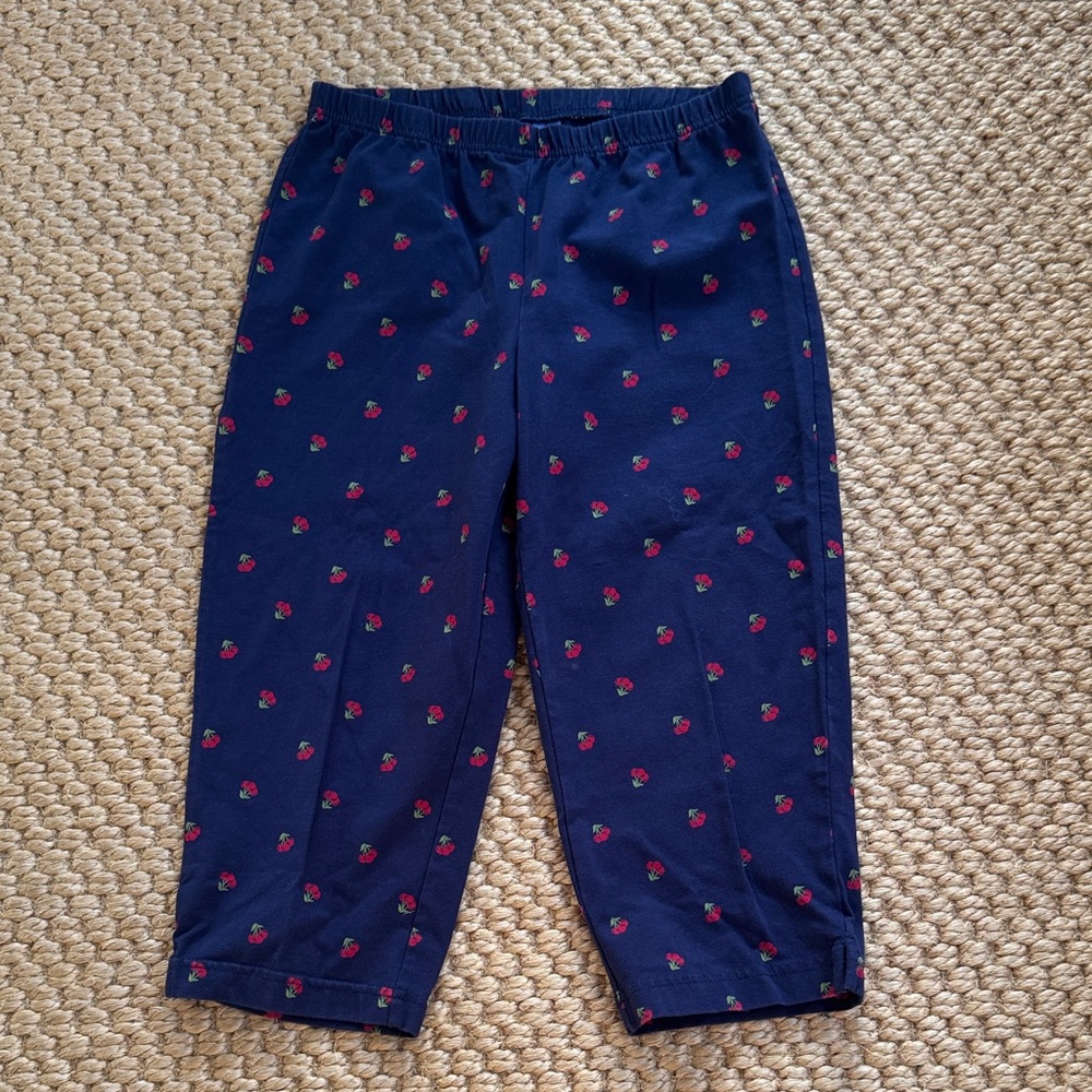 Laura Scott Navy Capri Pants with Red Cherry Accents 🍒
